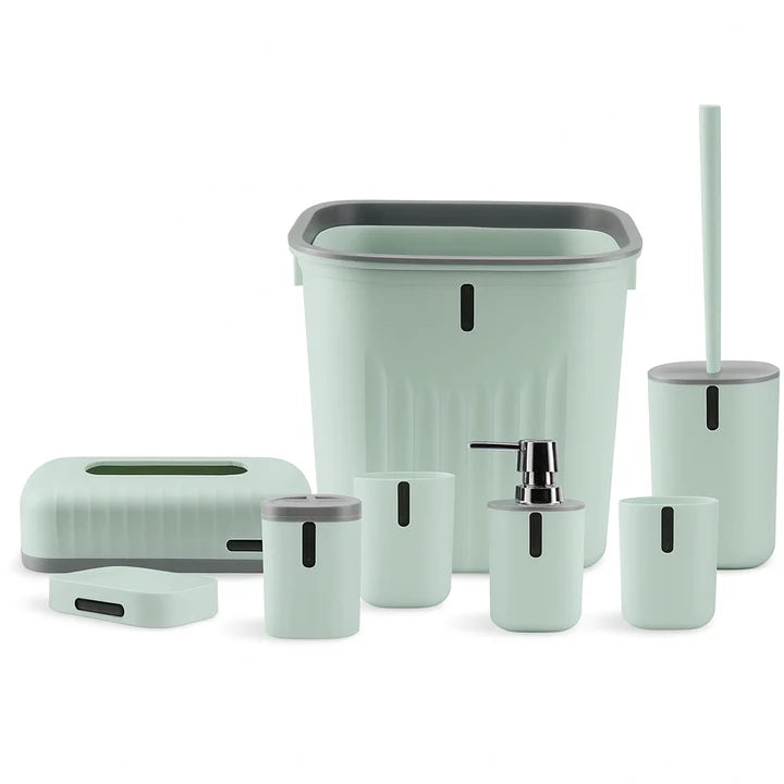 Set de Baño Moderno Texturizado – 8 Piezas