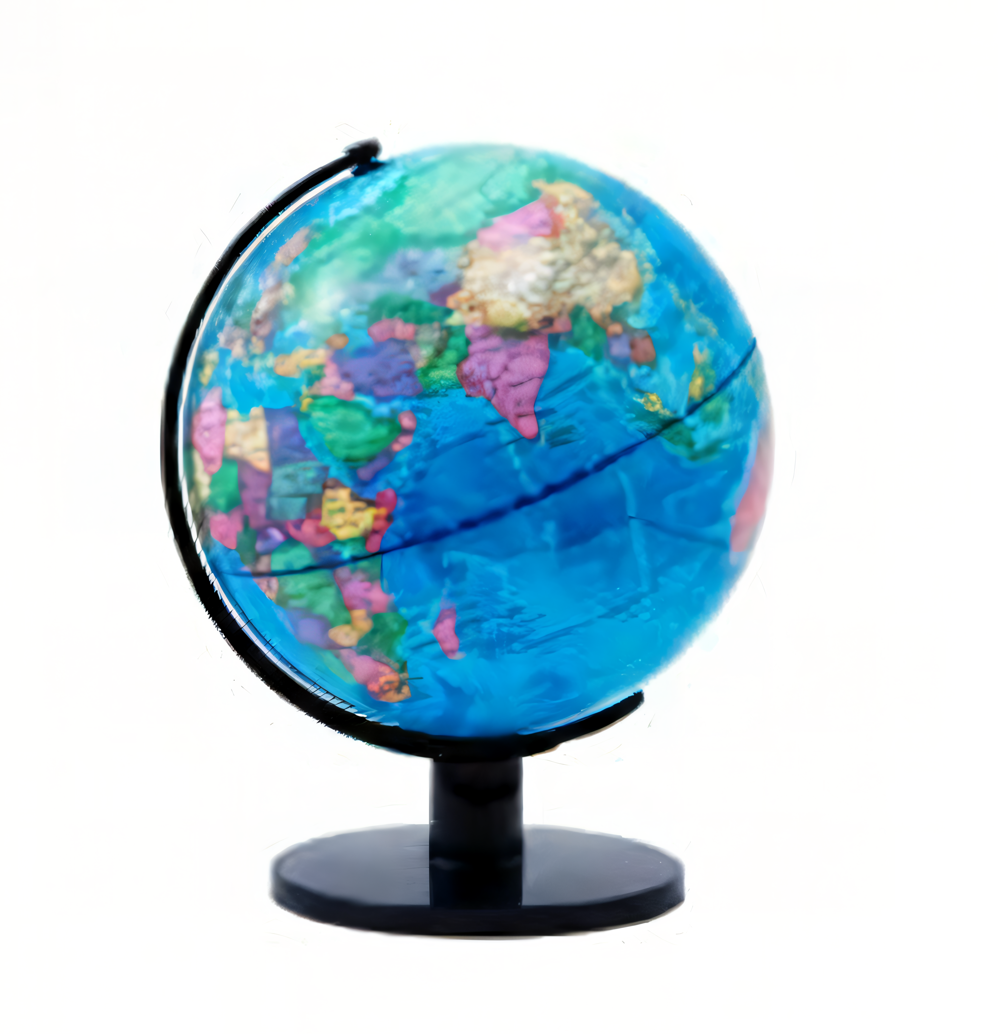 Globo terráqueo decorativo con base