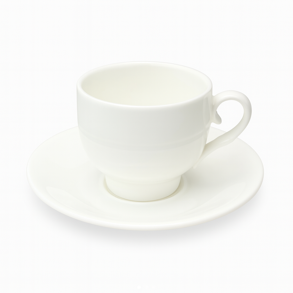 Set de taza y platillo de porcelana | 80 ml – 6 piezas