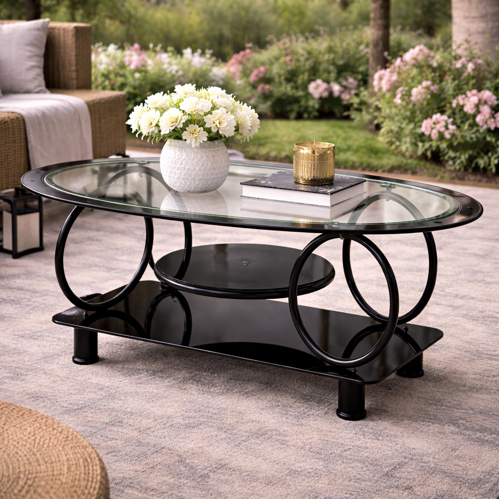 Mesa de Centro de Vidrio y Madera