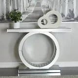 Mesa espejo decorativa color plata