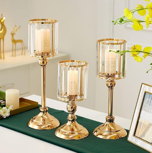Juego de Candelabros 3 Piezas – Estilo Nórdico Retro Romántico