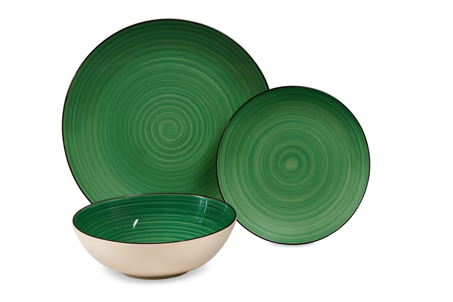 Set de plato y bowl de ceramica variedad