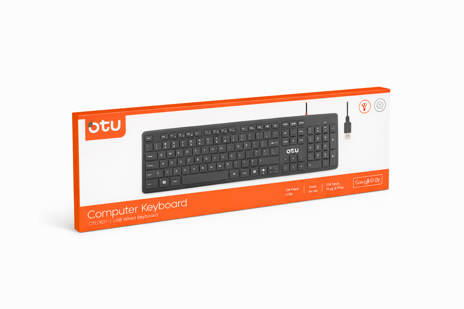 Teclado USB Negro de 1.35 m en ABS – Resistente y Funcional