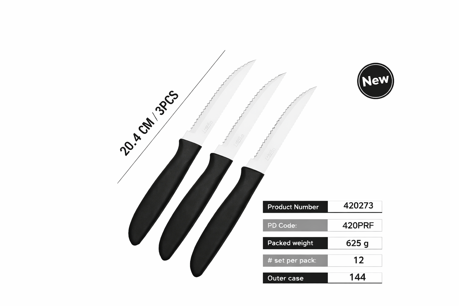Juego de Cuchillos para Carne 3 Piezas – Corte Preciso, Estilo y Durabilidad