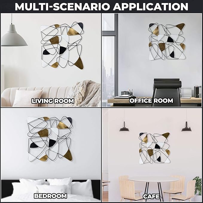 Adorno de Metal Decorativo para Pared – Diseño Moderno y Equilibrado ✨🏡