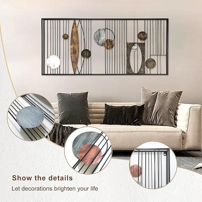 Adorno de Metal Decorativo para Pared – Diseño Geométrico Contemporáneo ✨🏡