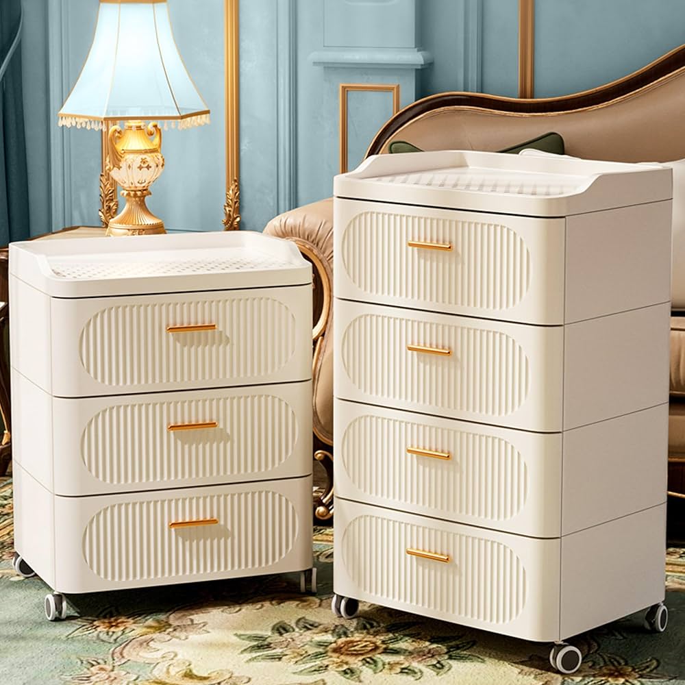 Gavetero de plástico para ropa de 4 niveles