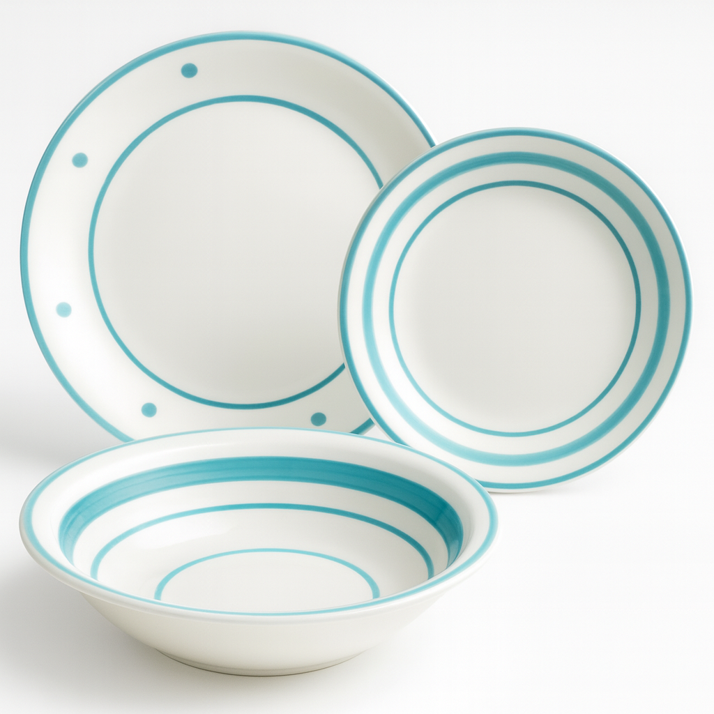 Set de plato y bowl de ceramica variedad