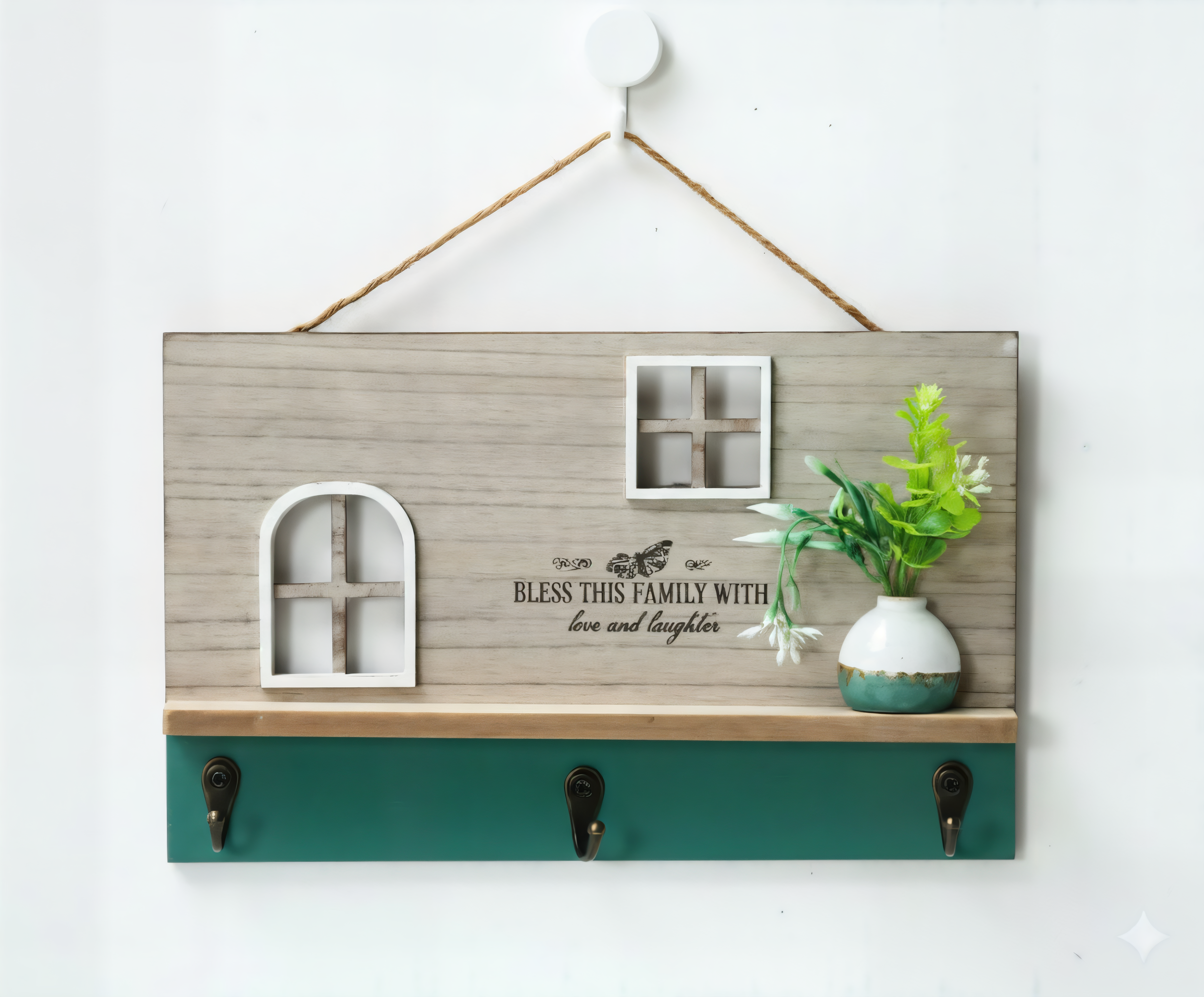 Gancho decorativo de madera