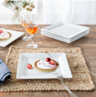 10.5" Plato cuadrado de ceramica