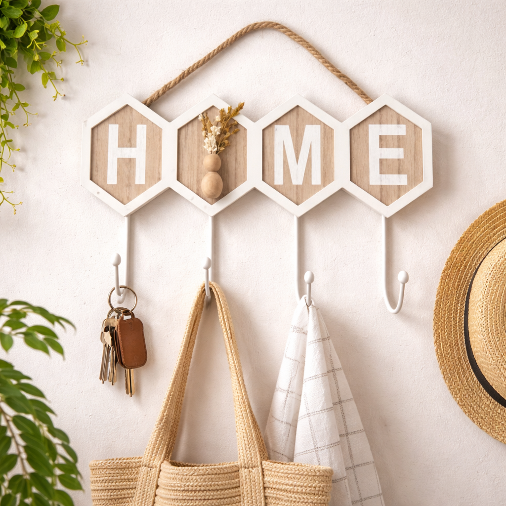 Gancho decorativo de madera