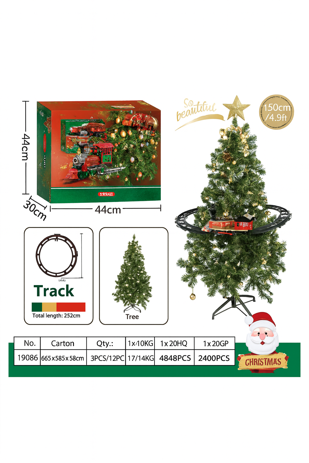 Tren colgante navideño 2 modos