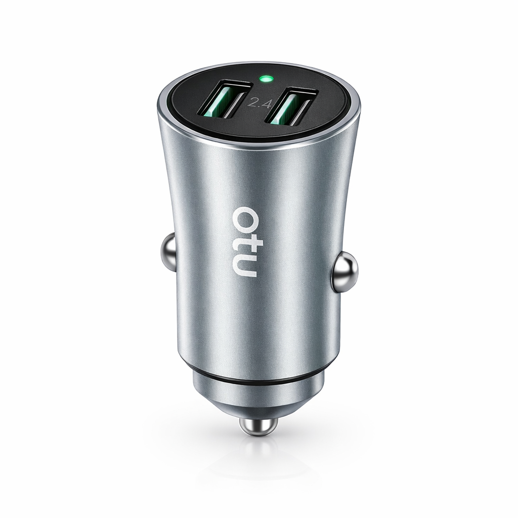 Cargador para Auto Plata con Doble USB – Carga Práctica y Elegante