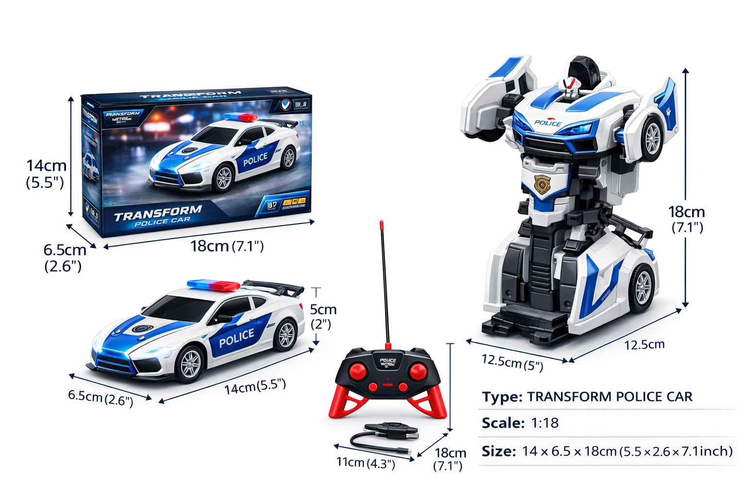 RC Lamborghini Transformable 1:18