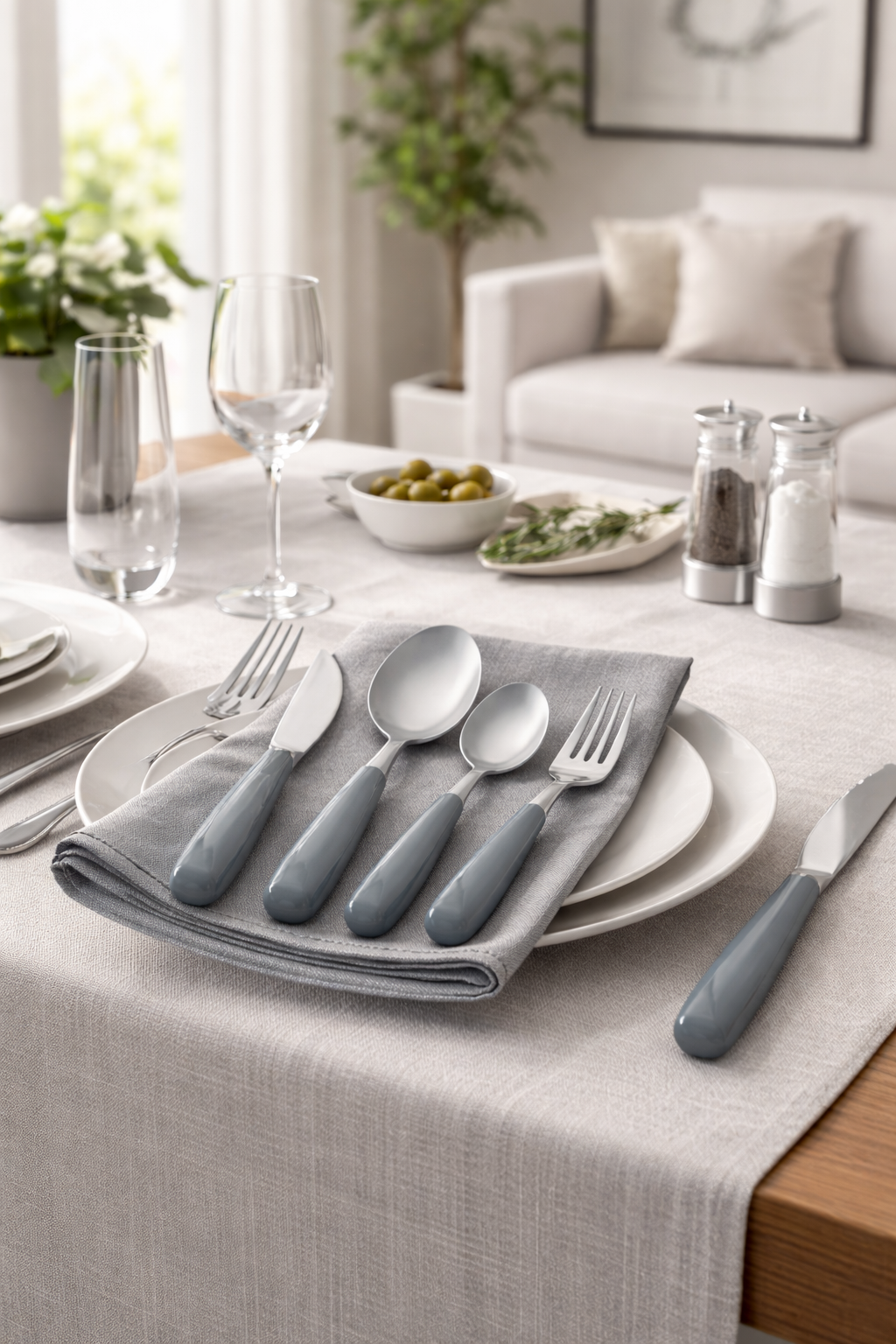 Set de Cubiertos Premium de Acero Inoxidable (4 Piezas) – Elegancia y Ergonomía