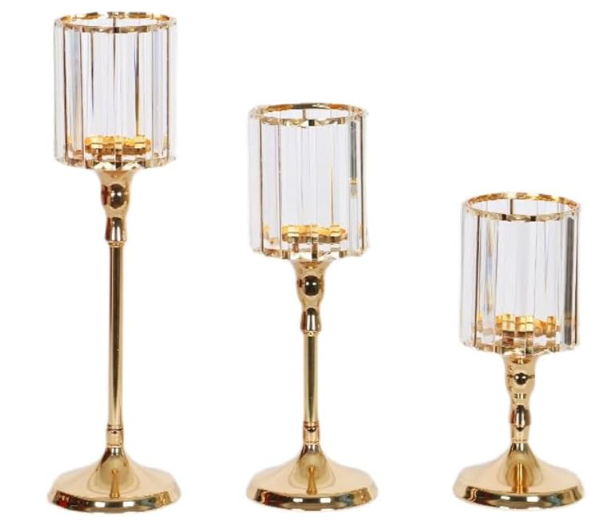 Juego de Candelabros 3 Piezas – Estilo Nórdico Retro Romántico