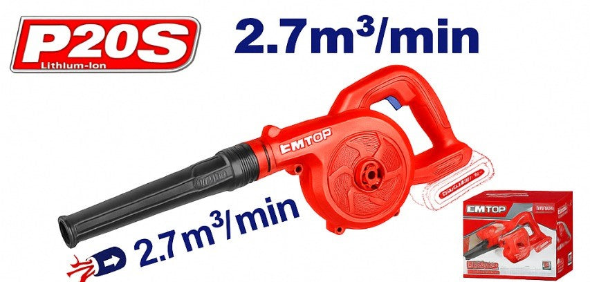Sopladora Inalámbrica 20V –  (2.7 m³/min, 18,000 rpm)