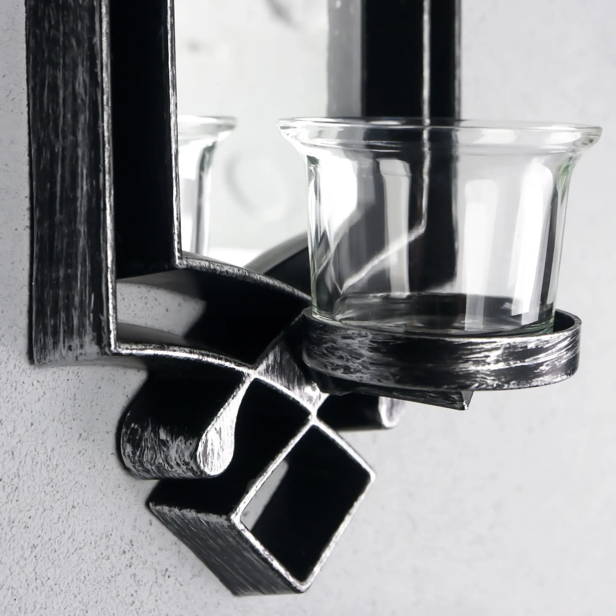 Espejo Decorativo con Portavelas “Mirror Light” Plateado – Juego de 2 | Diseño Elegante para el Hogar