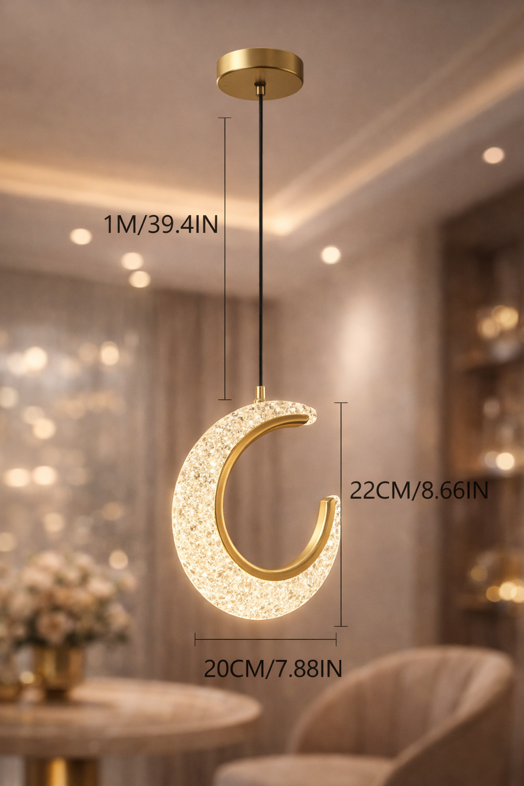 Lámpara Colgante "Lunar Crystal" - Brillo Celestial en tu Hogar