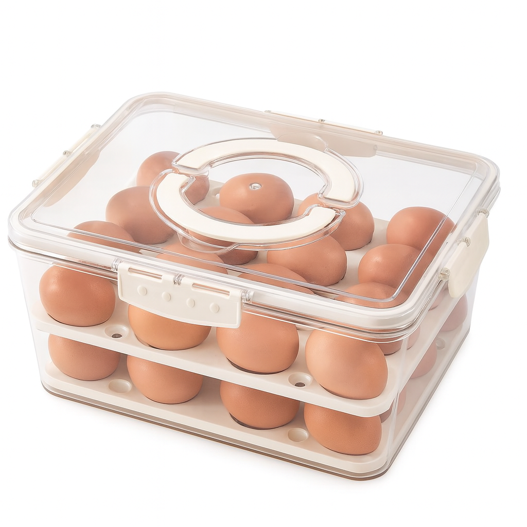 Caja para Huevos  – Plástico Organizador | 31 × 24 × 14.5 cm