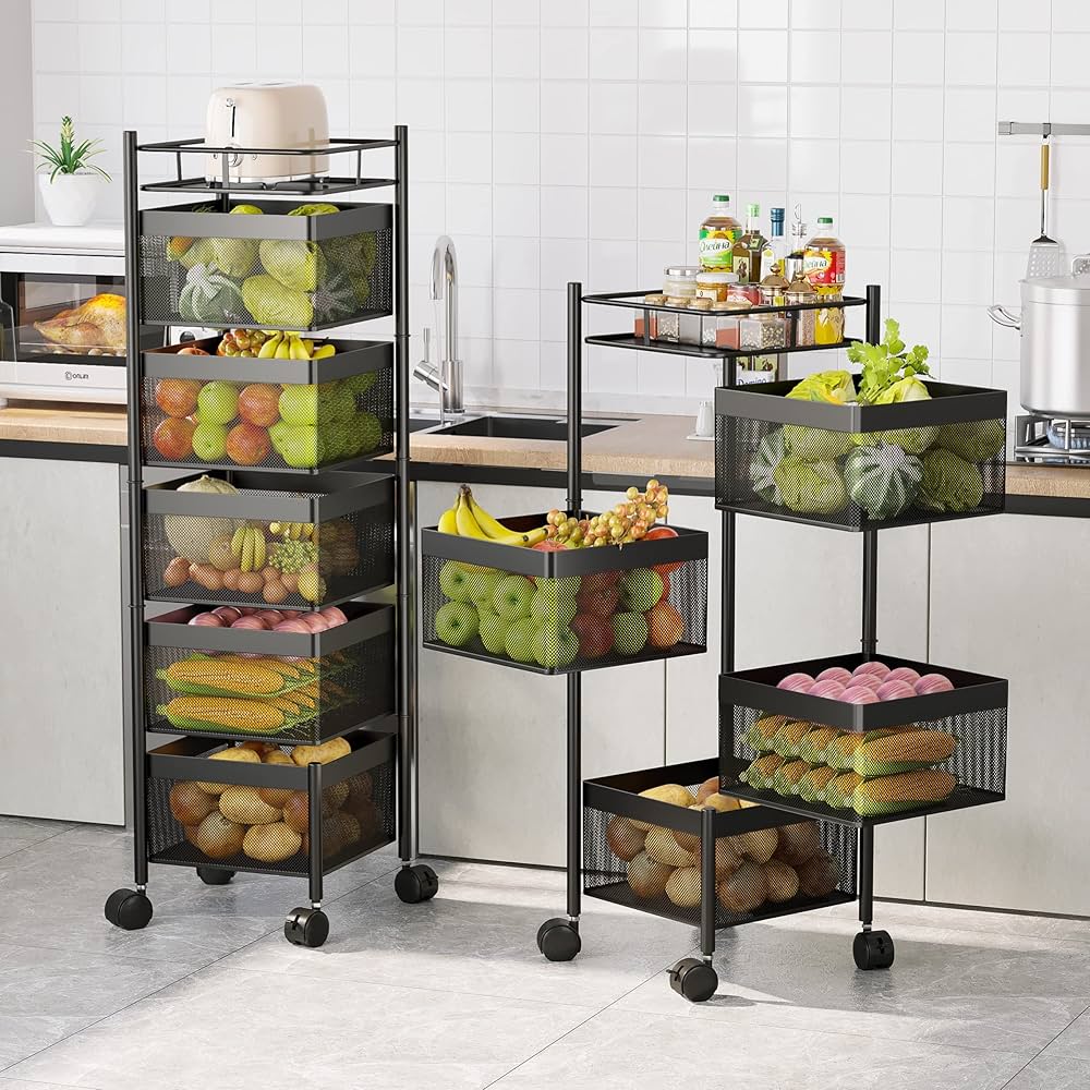 Estante de metal para cocina.