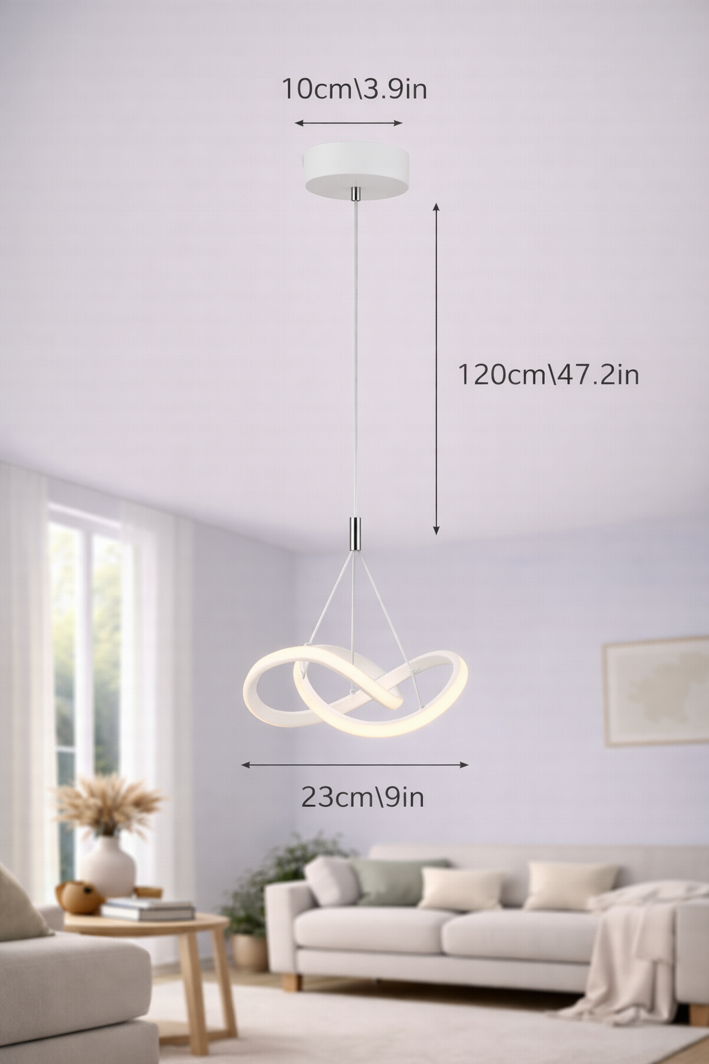Lámpara LED Moderna Colgante– Diseño de Curvas Infinitas