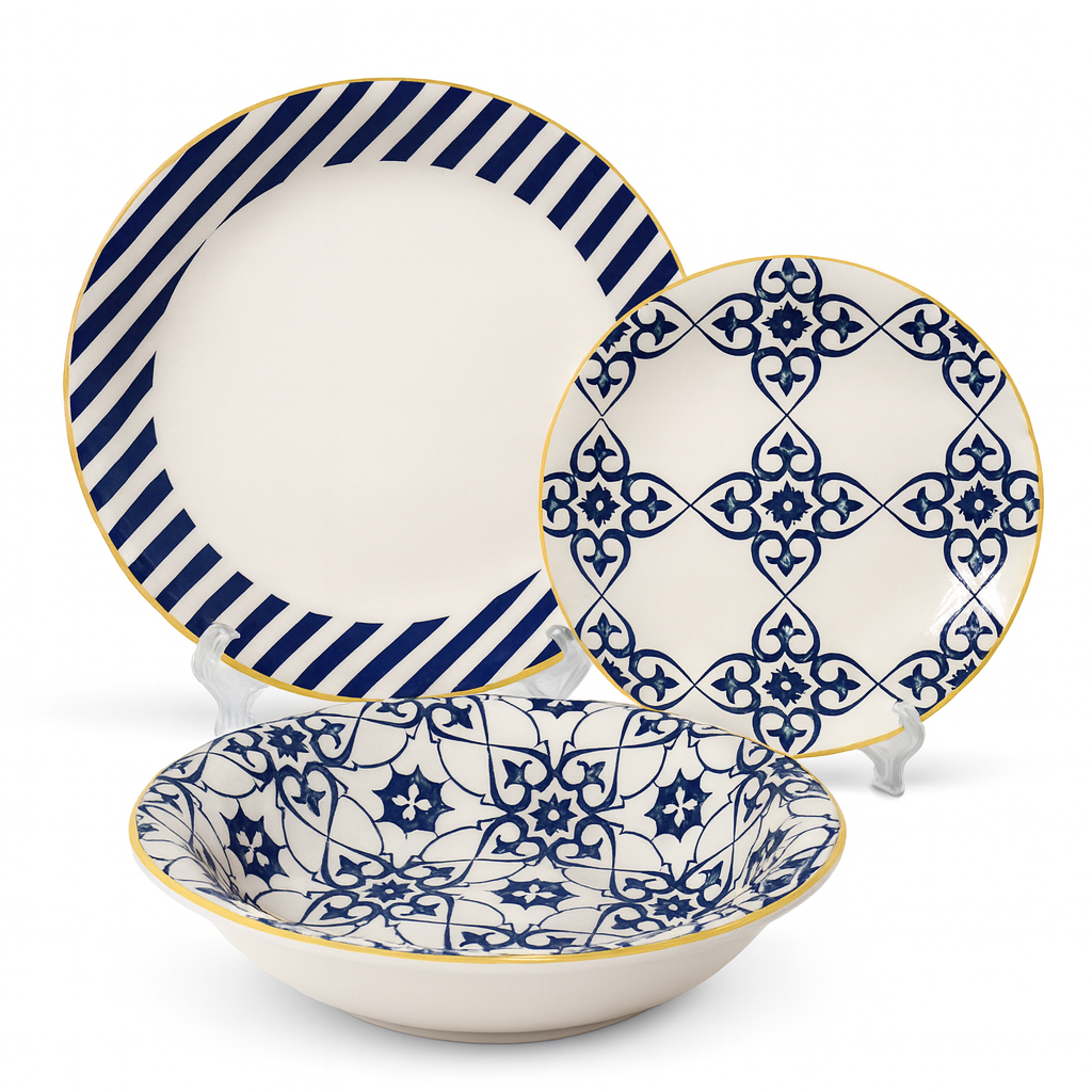 Set de plato y bowl de ceramica variedad