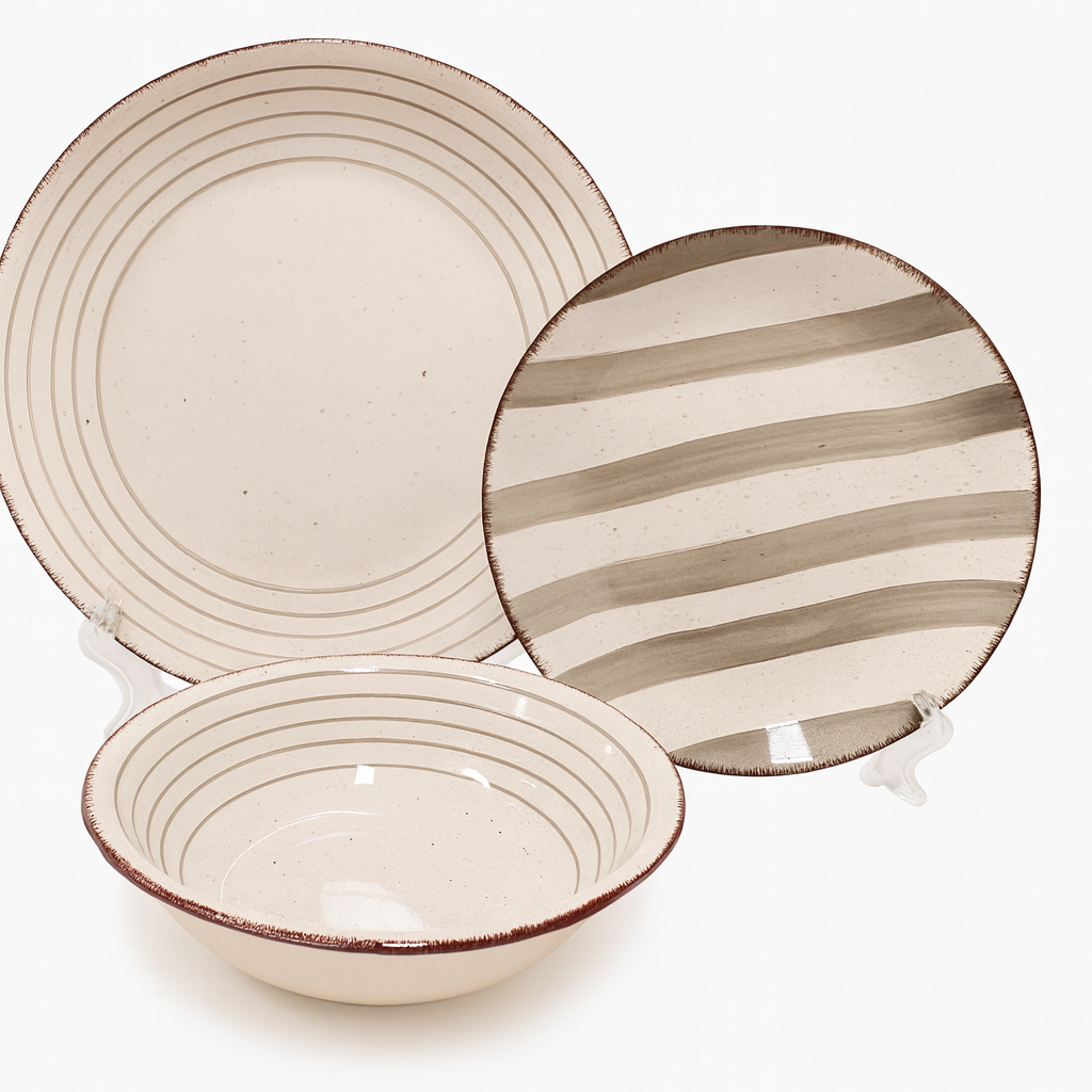 Set de plato y bowl de ceramica variedad