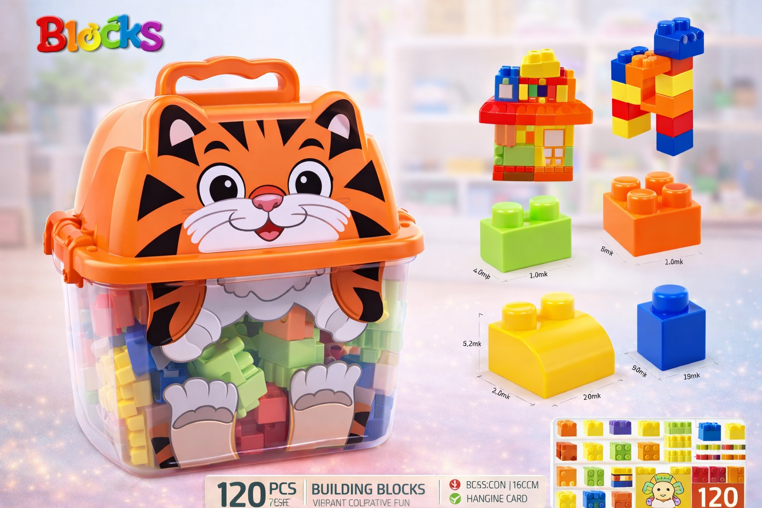 Juguete de Bloques de Plástico de gatito