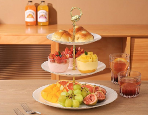 Plato Pastel Dorado y Blanco - 7.5", 9",