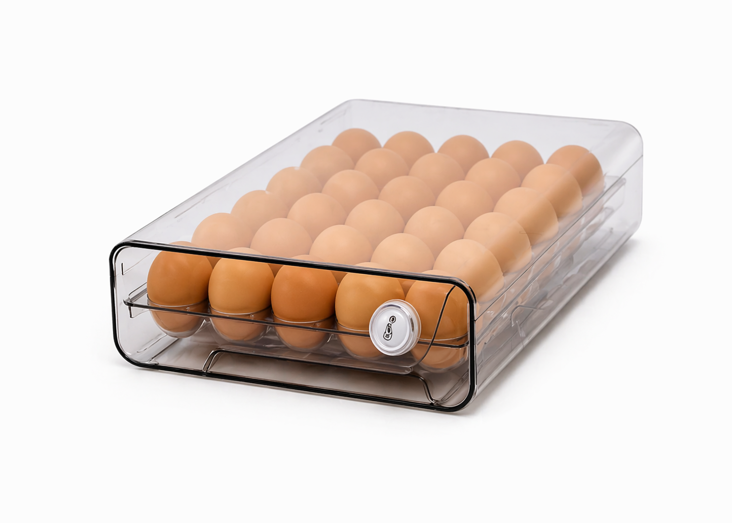 Caja Organizadora de Huevos con Temporizador– Transparente | 25 × 14 × 20 cm