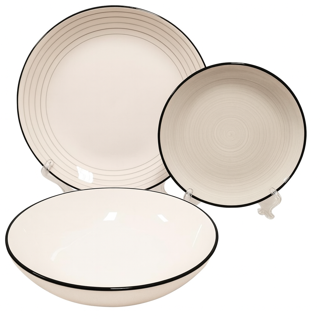 Set de plato y bowl de ceramica variedad