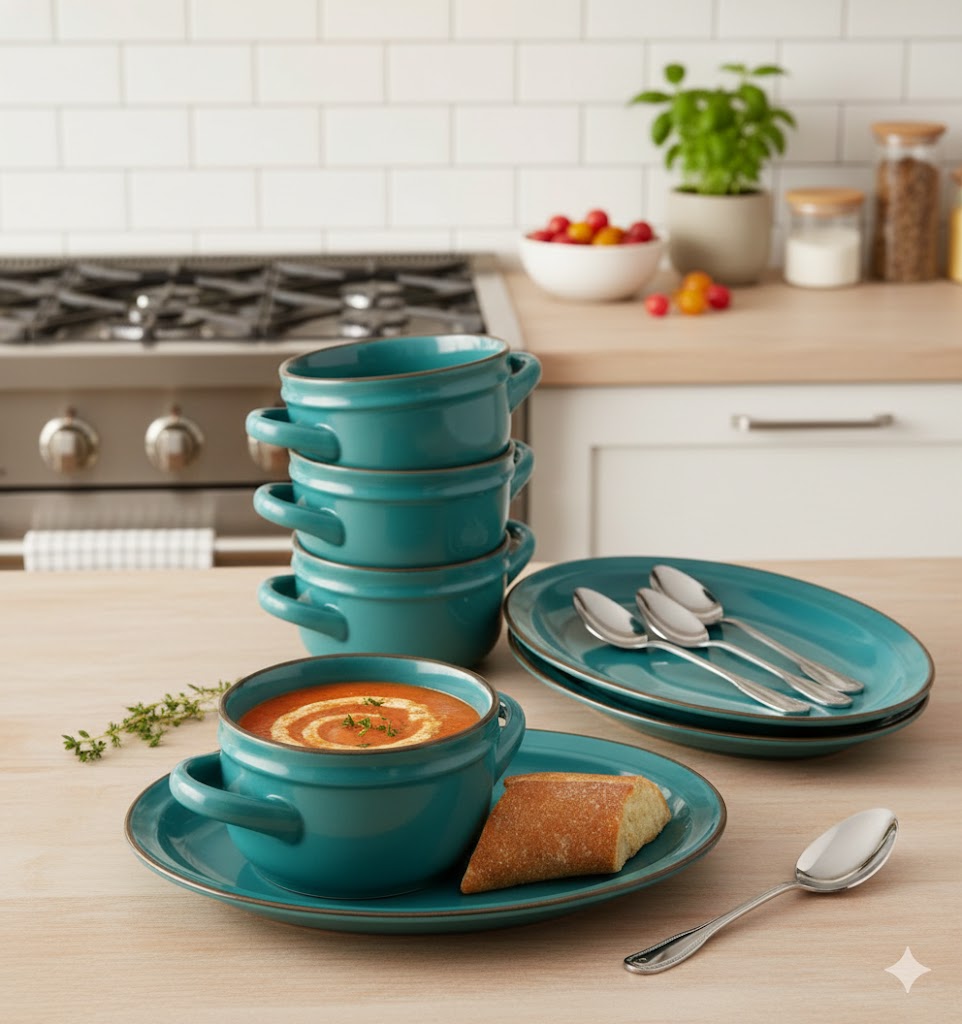 Juego de cerámica, 8 piezas, 6840 g en total.