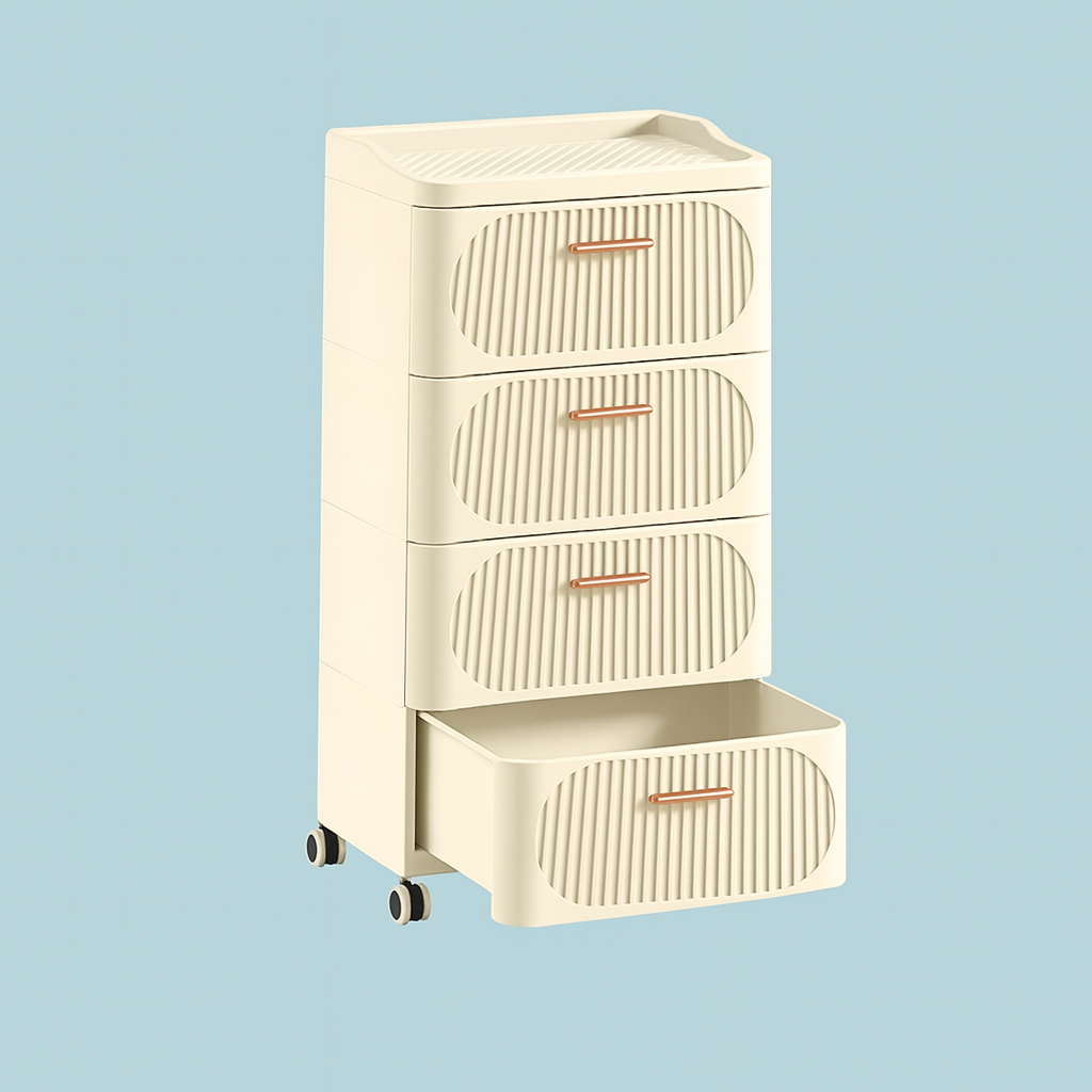 Gavetero de plástico para ropa de 4 niveles