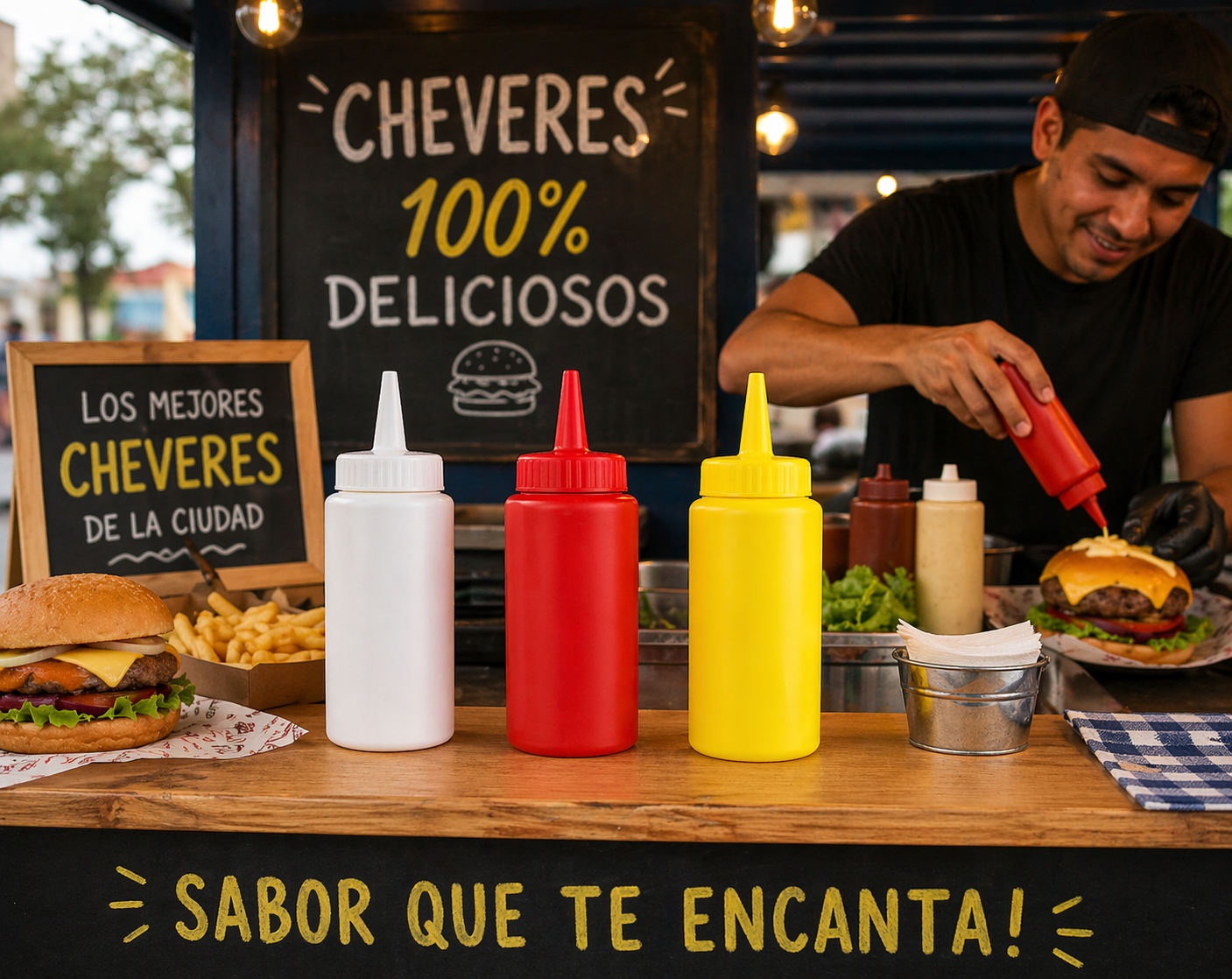 Dispensador de plástico para salsa