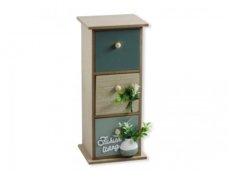 Caja organizadora de madera con 3 compartimientos