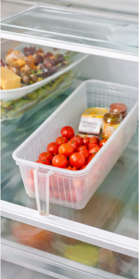 Bandeja Organizadora para Refrigerador– Plástico | 31 × 14.5 × 13.5 cm