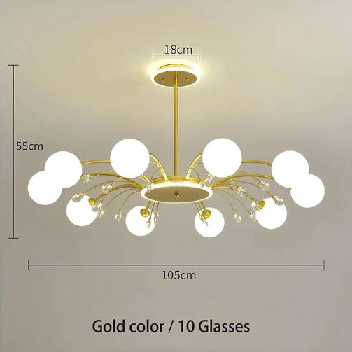 Lámpara Colgante Moderna de 10 Cabezas