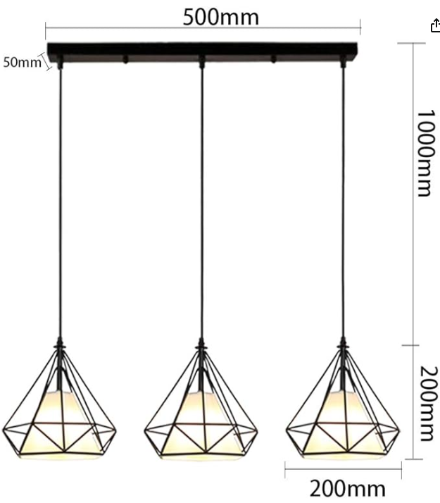 Lámpara LED Decorativa de Techo Colgante – (Negro + Blanco)