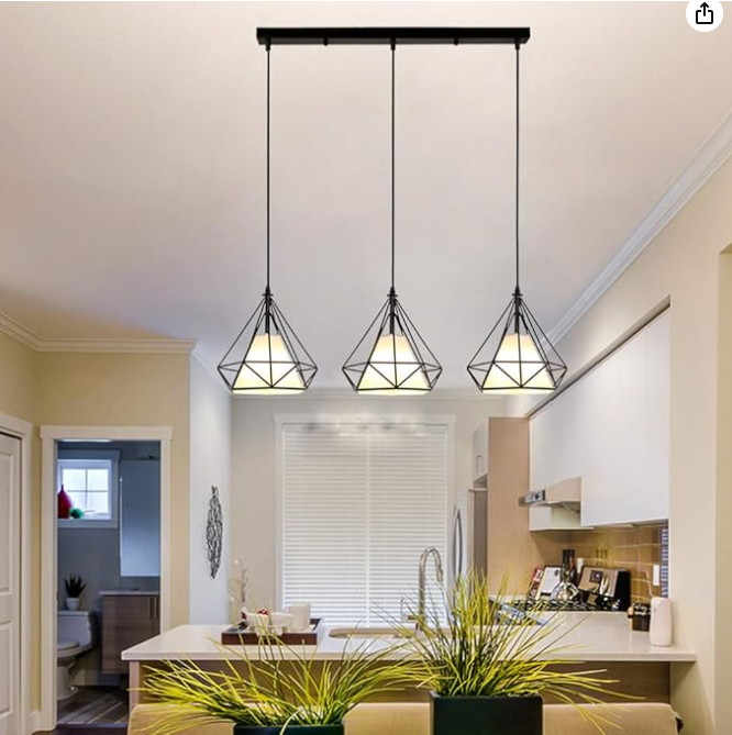 ámpara LED Decorativa de Techo Colgante – (Negro + Blanco)