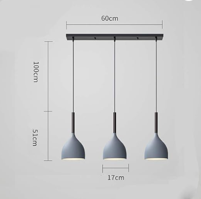 Lámpara colgante de 3 copas