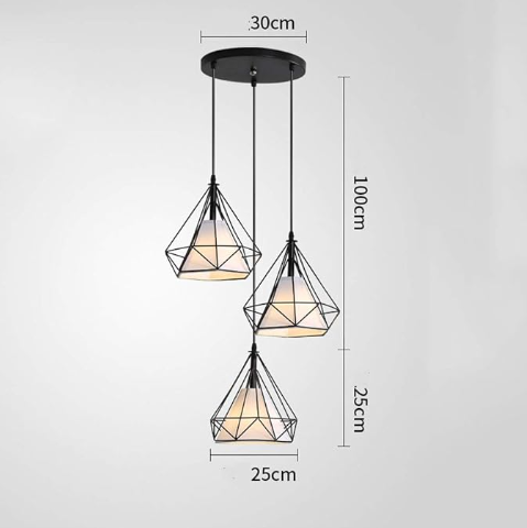 Lámpara colgante de 3 copas