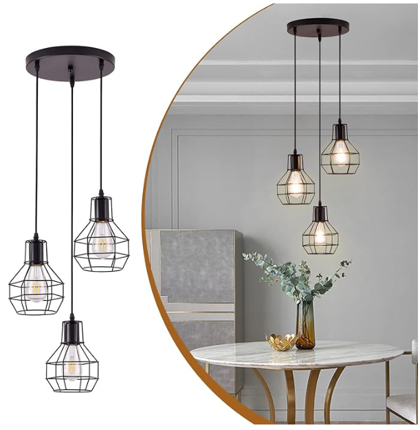 Lámpara Colgante de 3 Copas