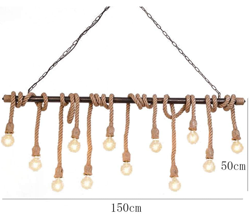 Lampara colgante de soga
