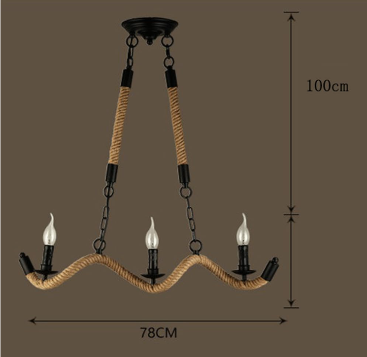 Lampara colgante de soga