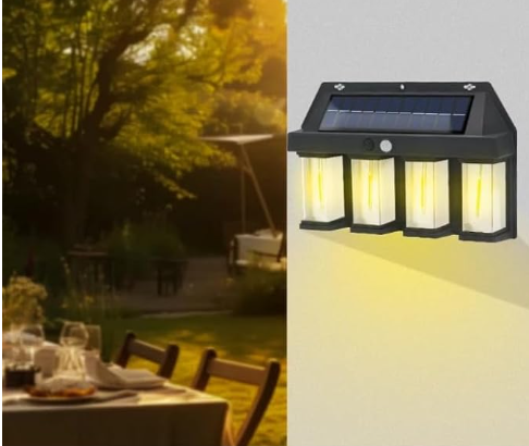 Lampara de pared con panel solar