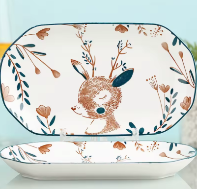 12" Plato rectangular de ceramica