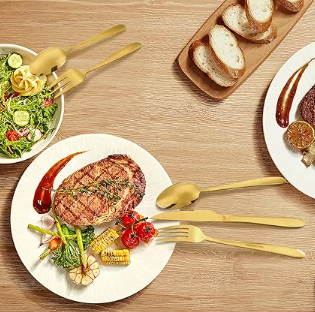 Juego de cubiertos 24 piezas titanio