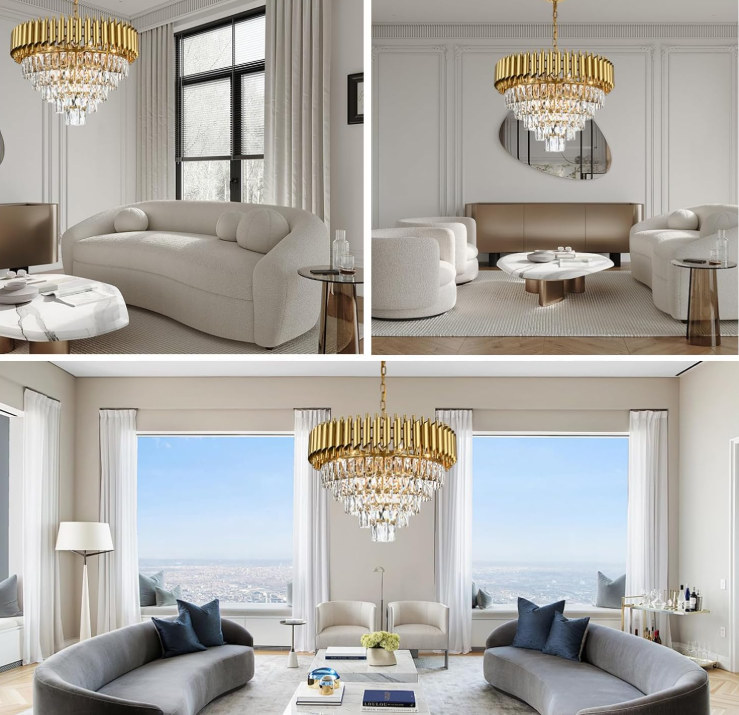 Lámpara colgante de cristal